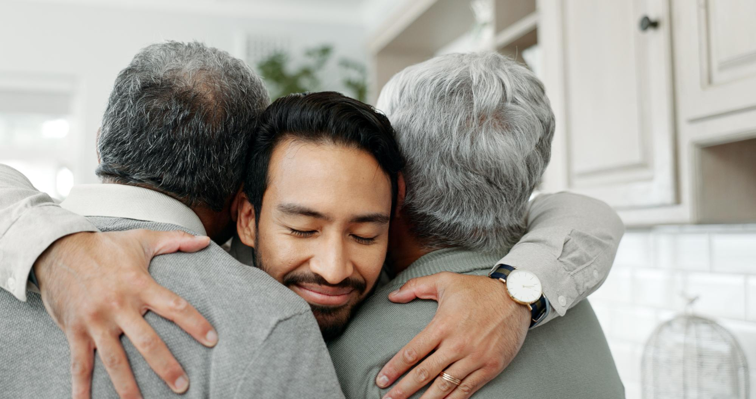 family hugging family hugging